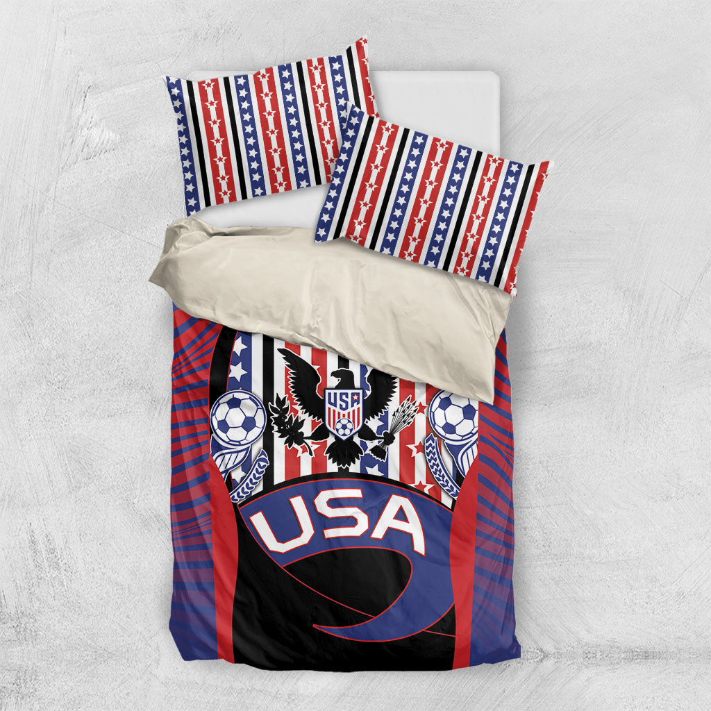 United States Soccer Bedding Set American Eagle Flag Stars And Stripes