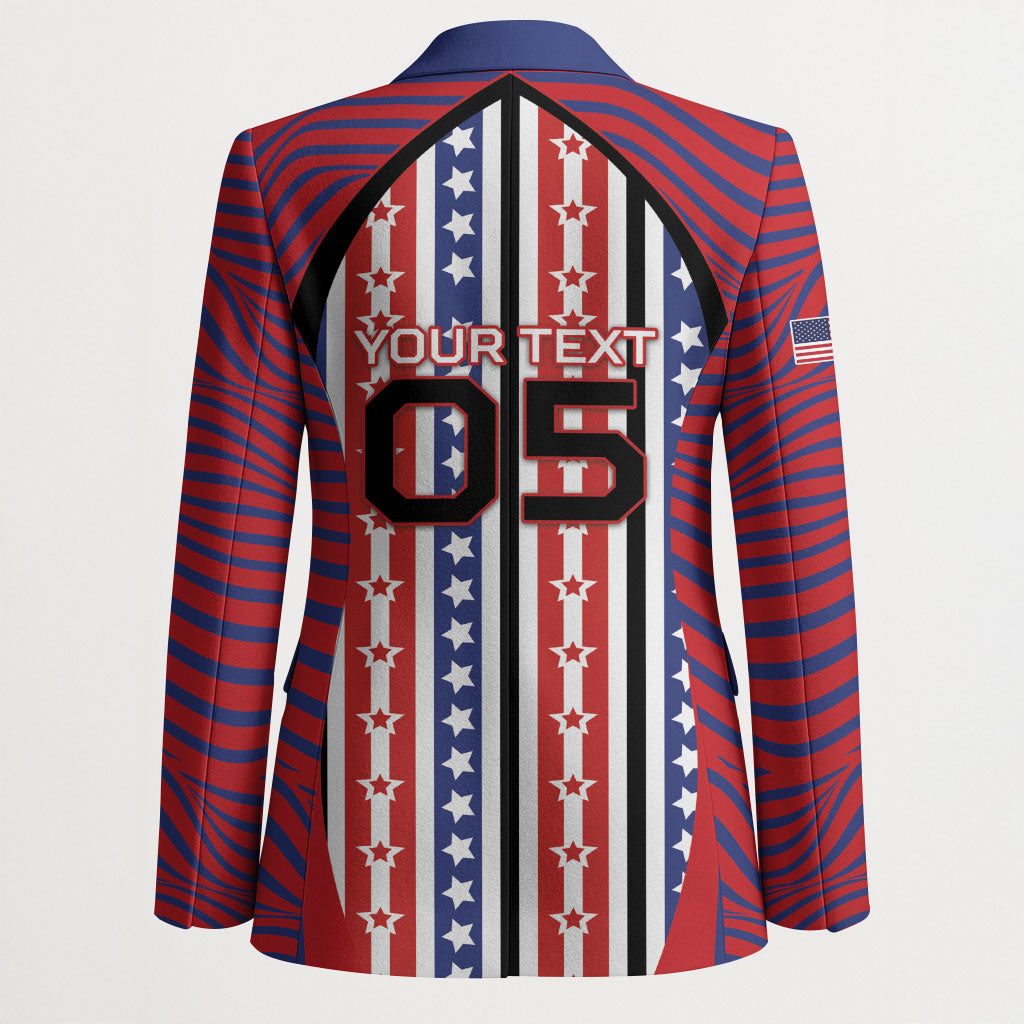Custom United States Soccer Blazer American Eagle Flag Stars And Stripes