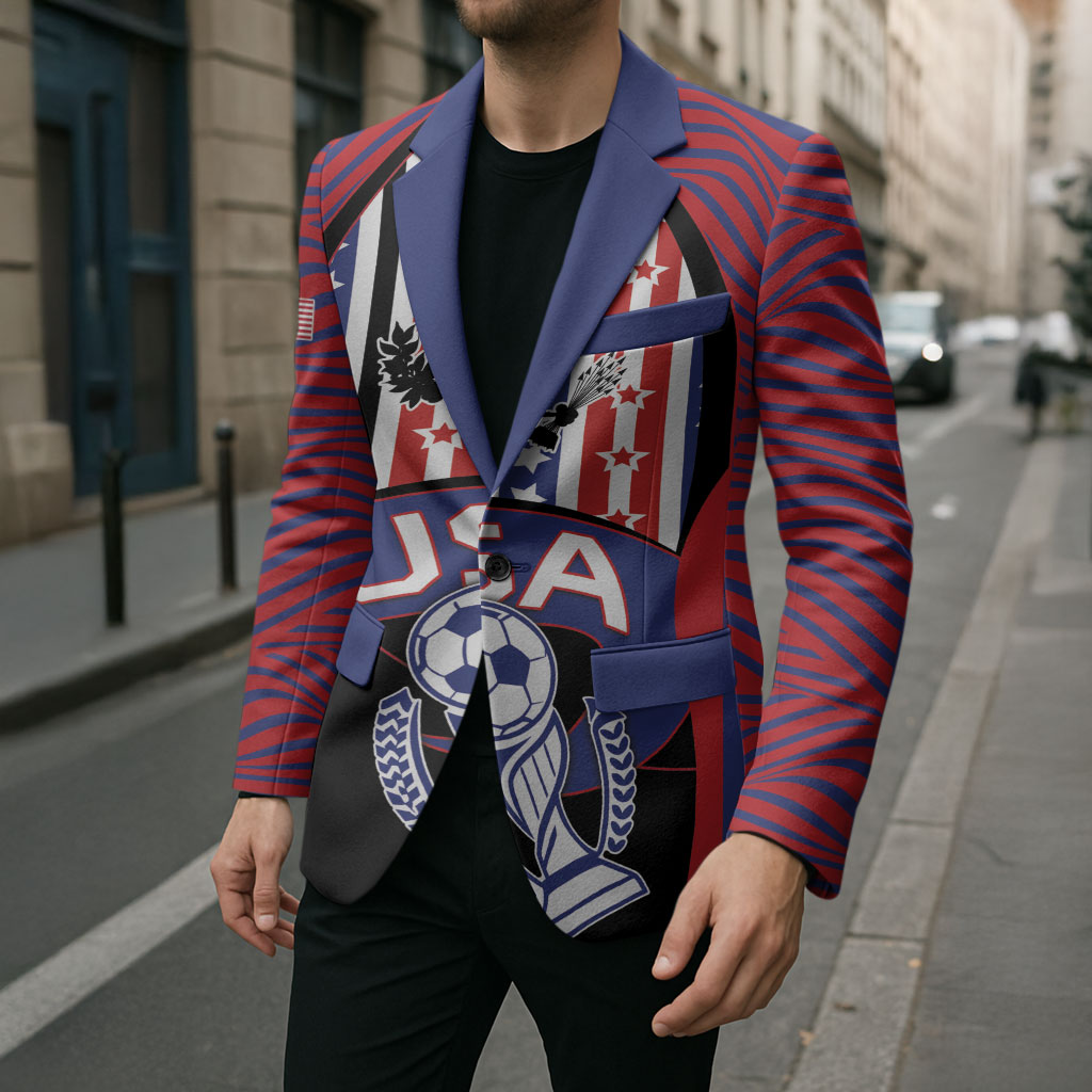 Custom United States Soccer Blazer American Eagle Flag Stars And Stripes