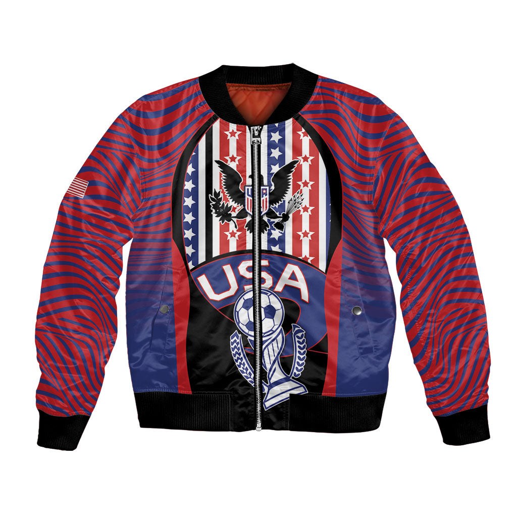 Custom United States Soccer Bomber Jacket American Eagle Flag Stars And Stripes