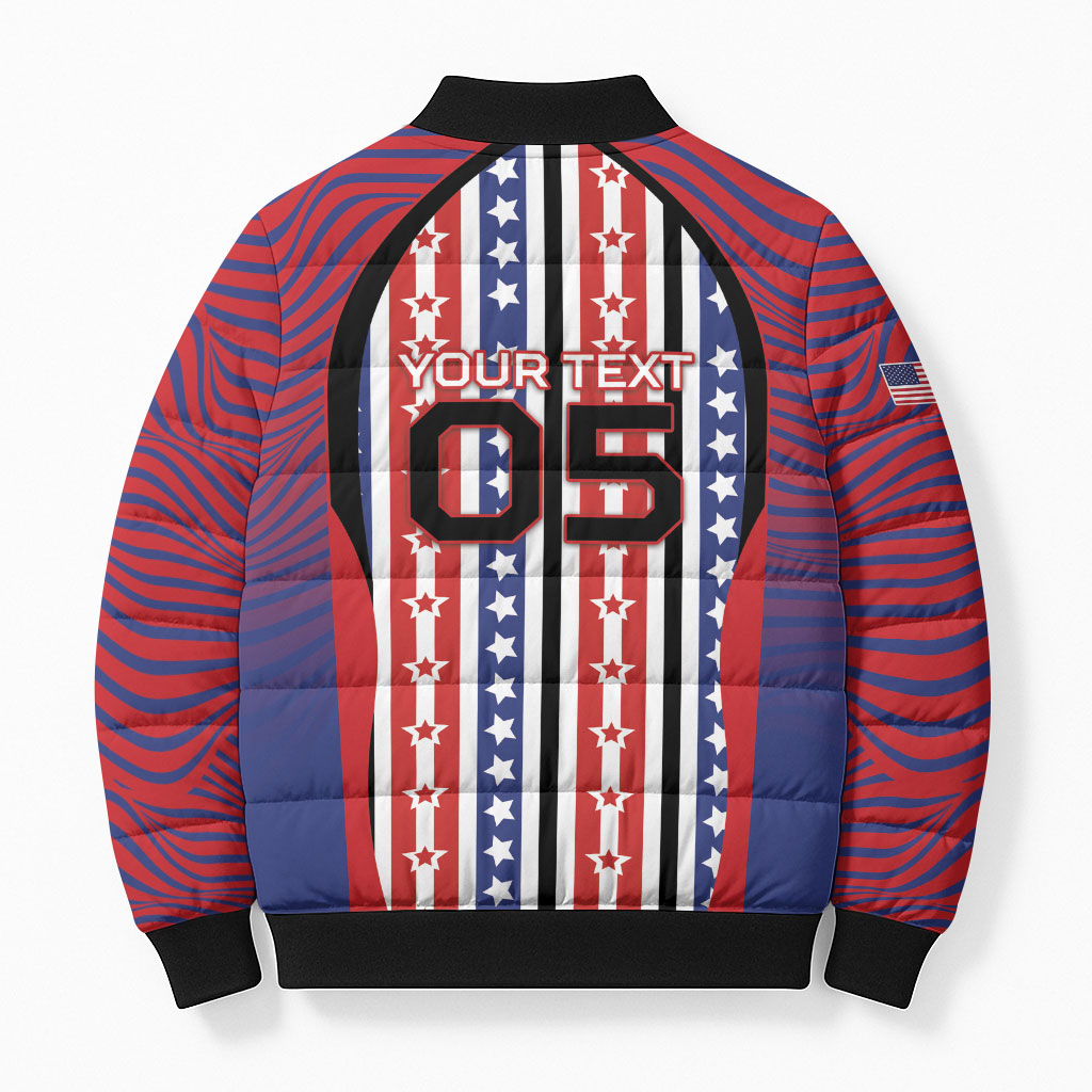 Custom United States Soccer Bomber Puffer Jacket American Eagle Flag Stars And Stripes