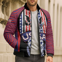 Custom United States Soccer Bomber Puffer Jacket American Eagle Flag Stars And Stripes