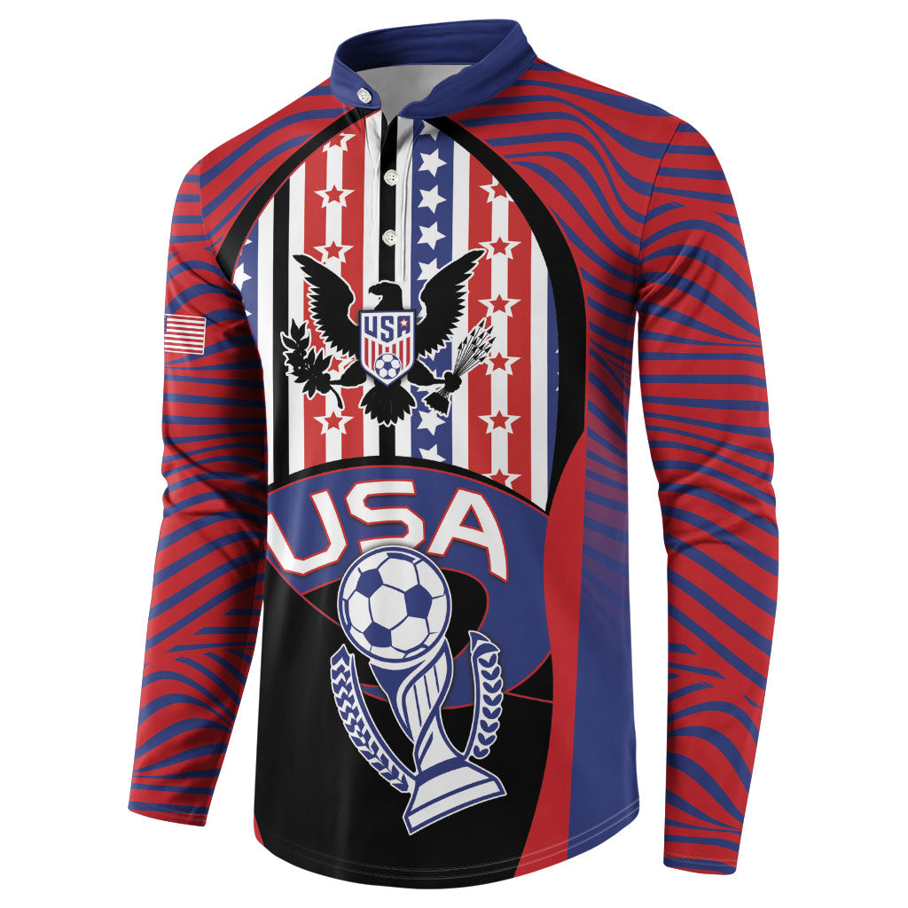 Custom United States Soccer Button Sweatshirt American Eagle Flag Stars And Stripes