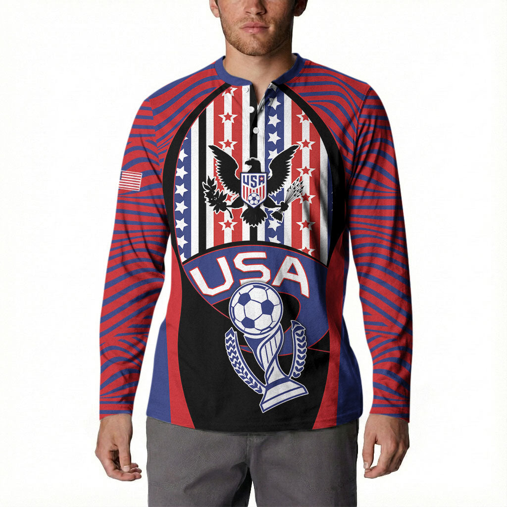 Custom United States Soccer Button Sweatshirt American Eagle Flag Stars And Stripes