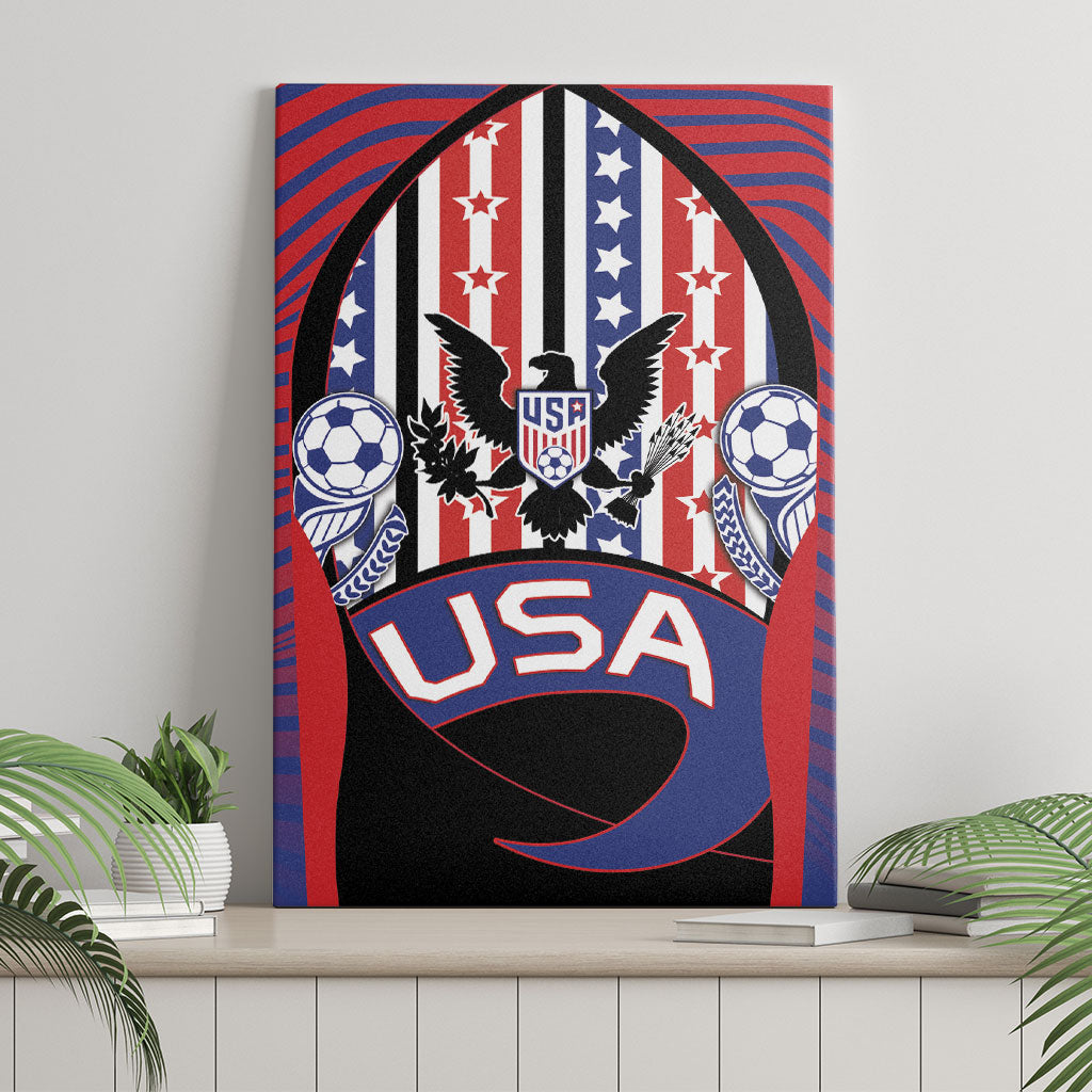 United States Soccer Canvas Wall Art American Eagle Flag Stars And Stripes
