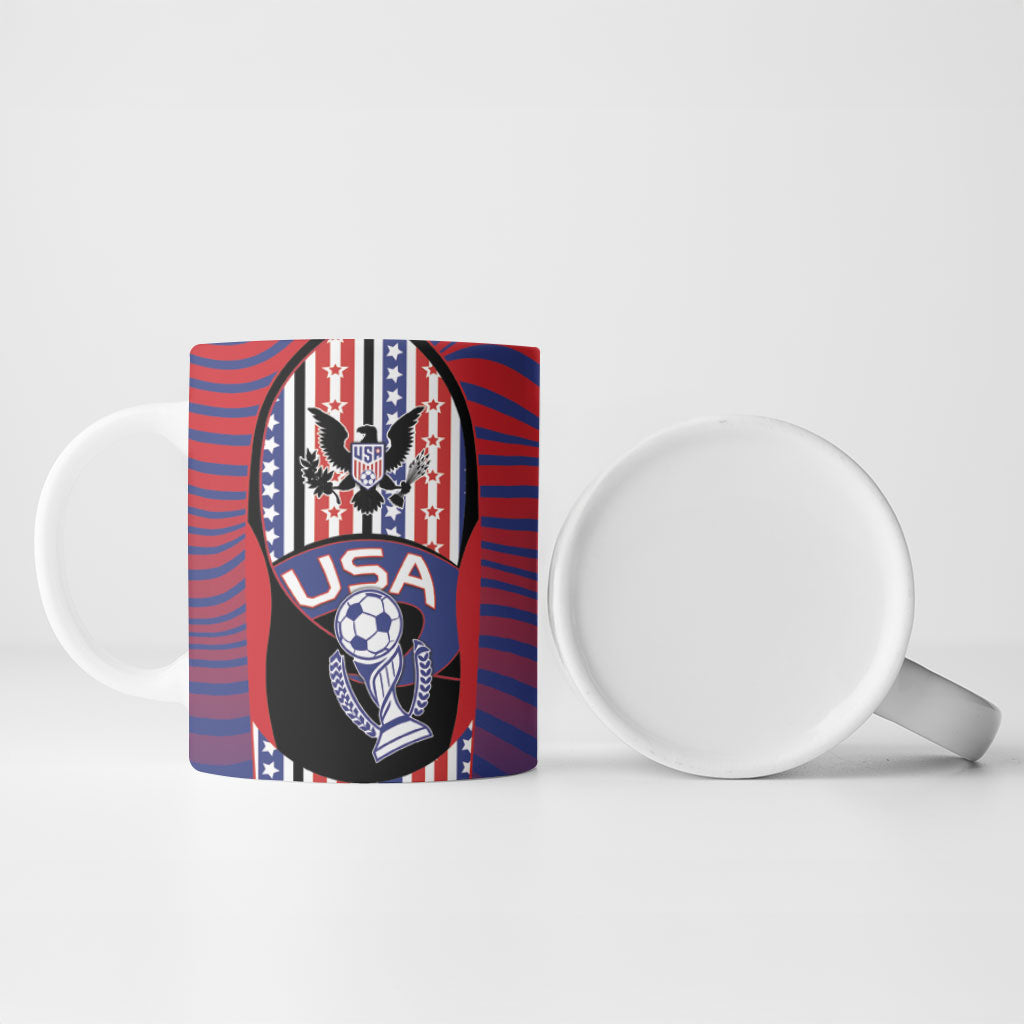 Custom United States Soccer Ceramic Mug American Eagle Flag Stars And Stripes
