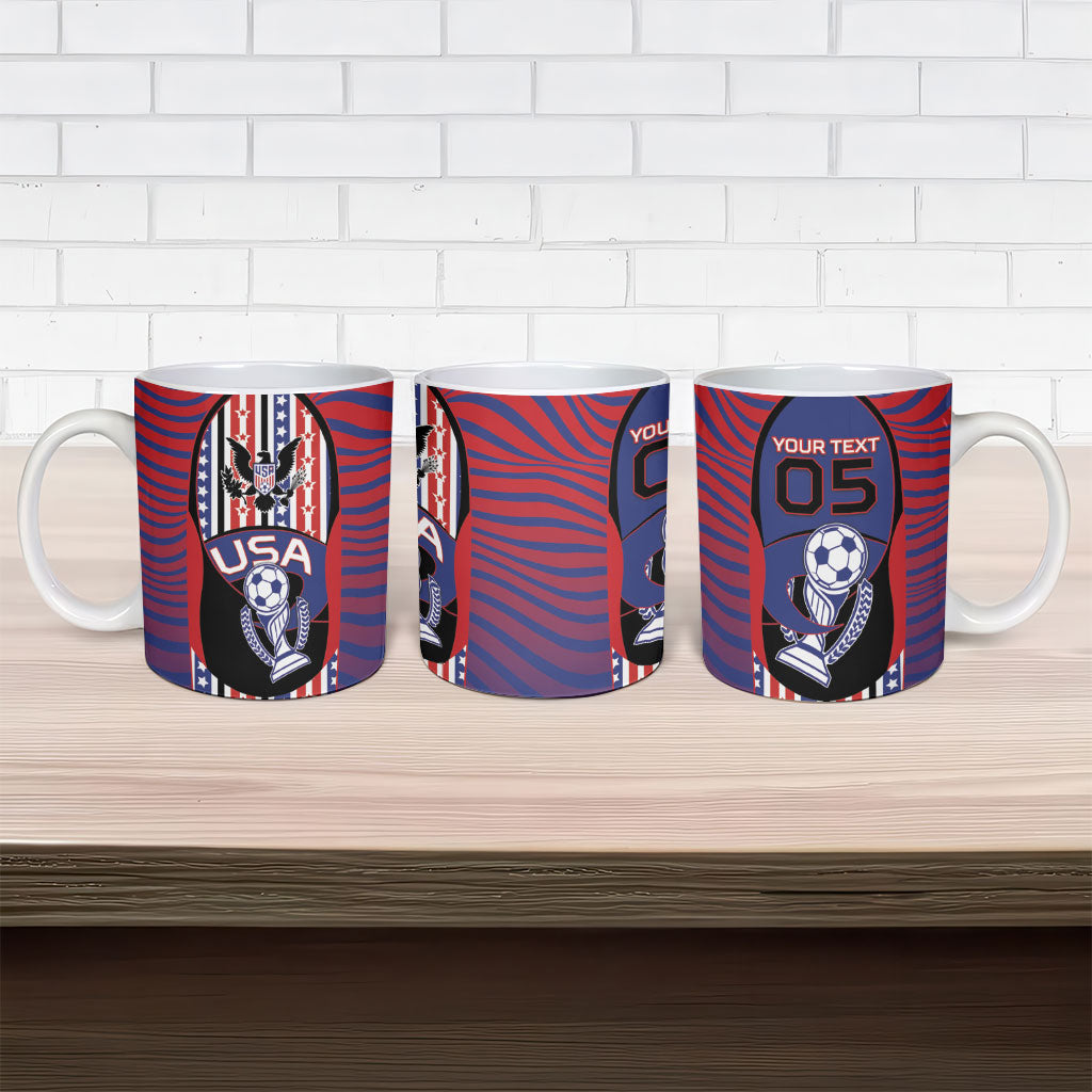 Custom United States Soccer Ceramic Mug American Eagle Flag Stars And Stripes