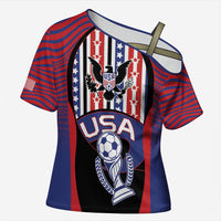Custom United States Soccer Cross Shoulder Shirt American Eagle Flag Stars And Stripes