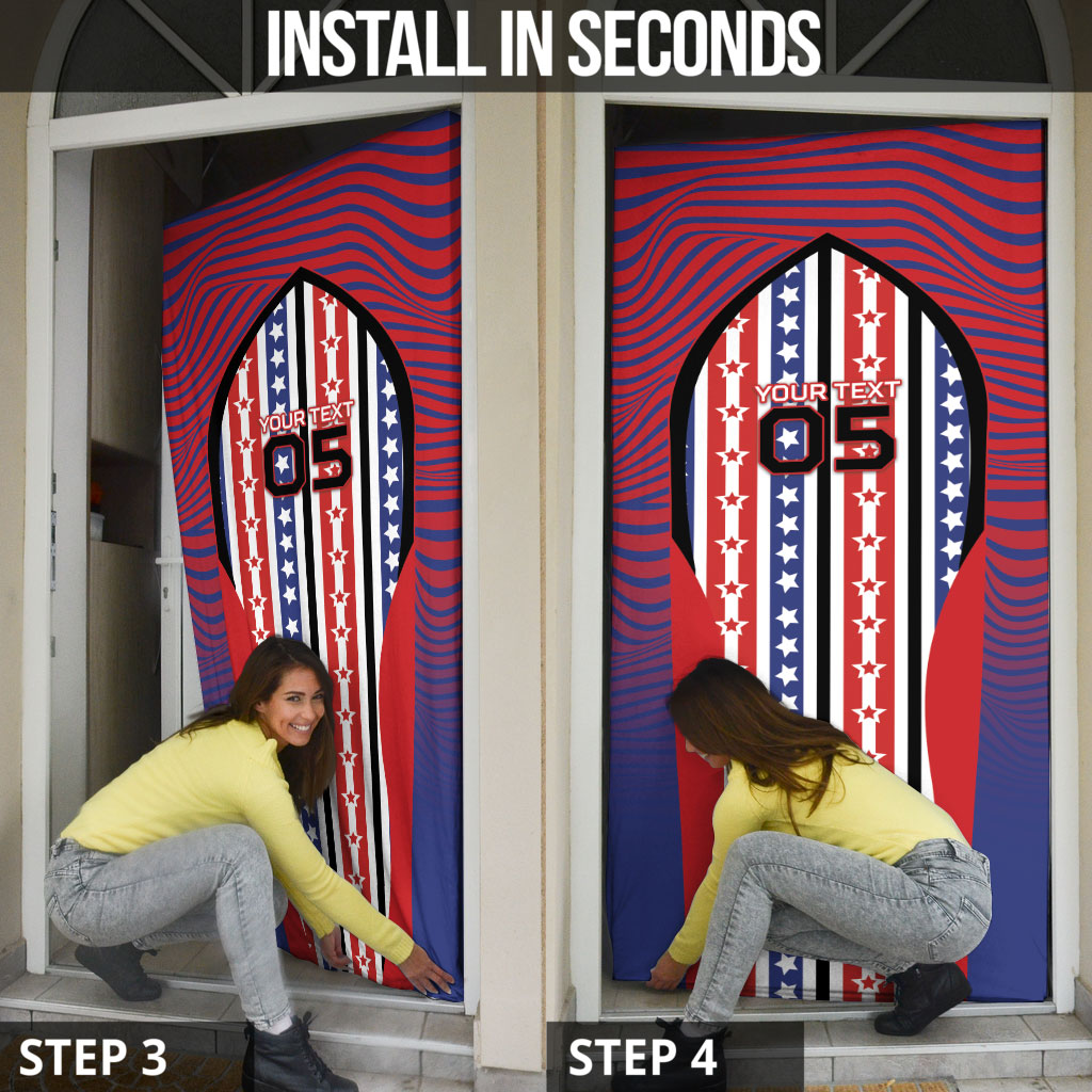 Custom United States Soccer Door Cover American Eagle Flag Stars And Stripes