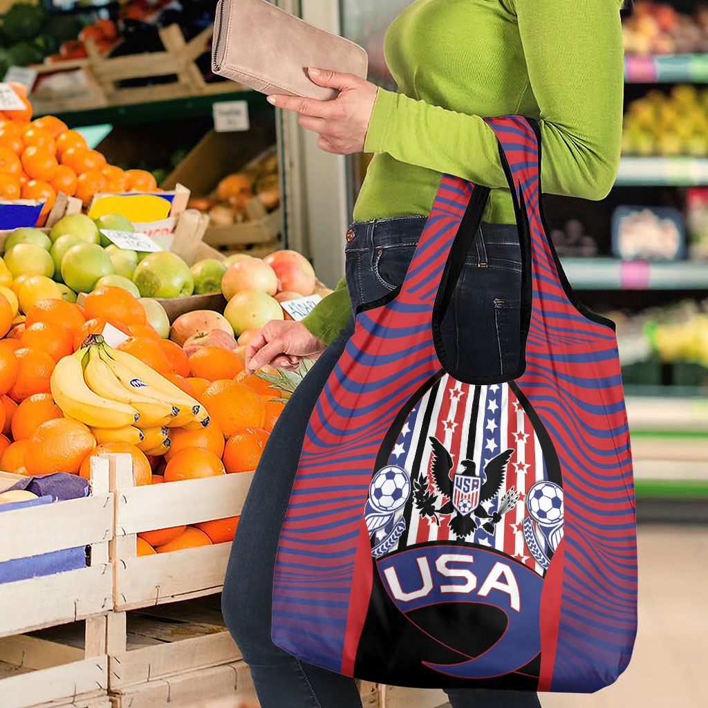 United States Soccer Grocery Bag American Eagle Flag Stars And Stripes