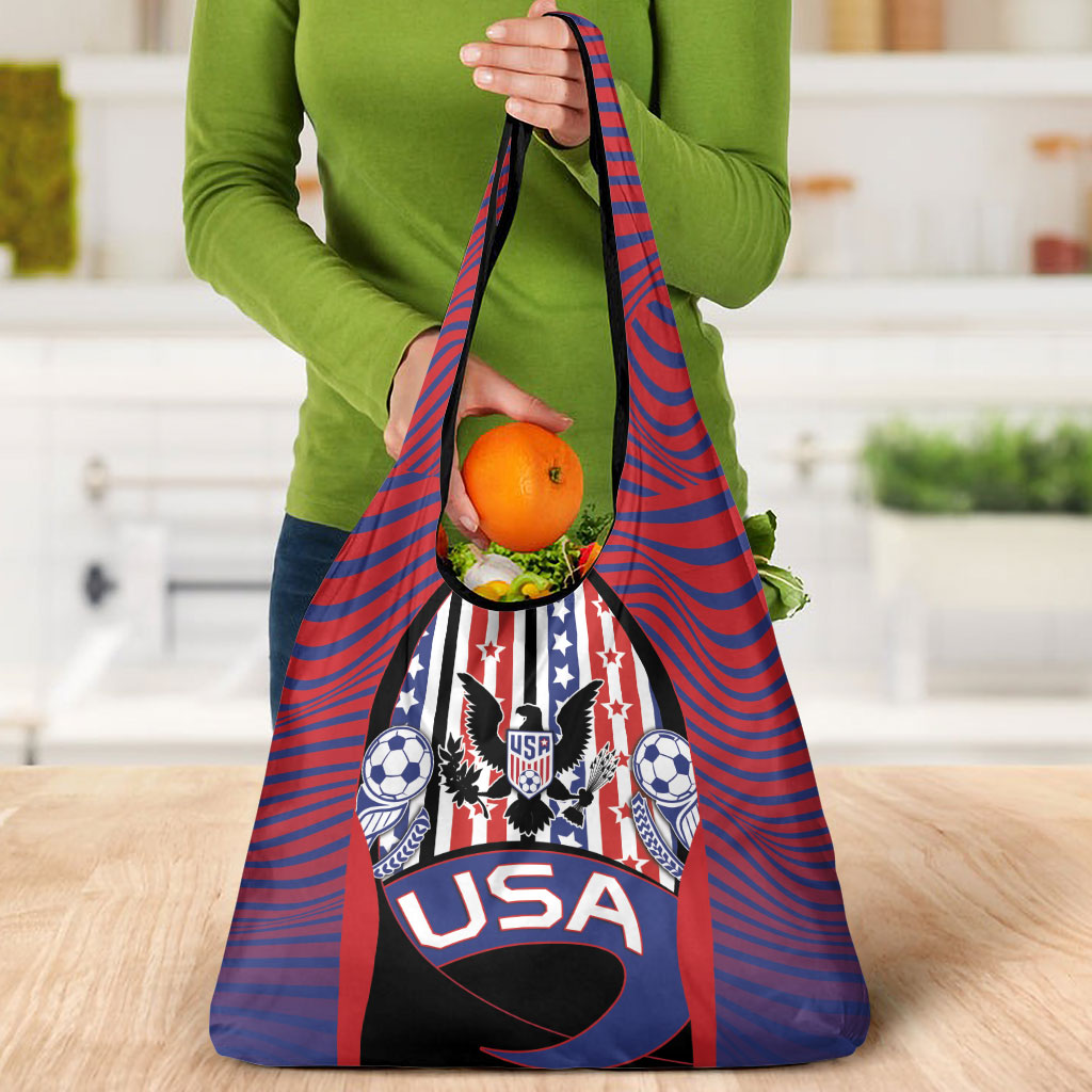 United States Soccer Grocery Bag American Eagle Flag Stars And Stripes