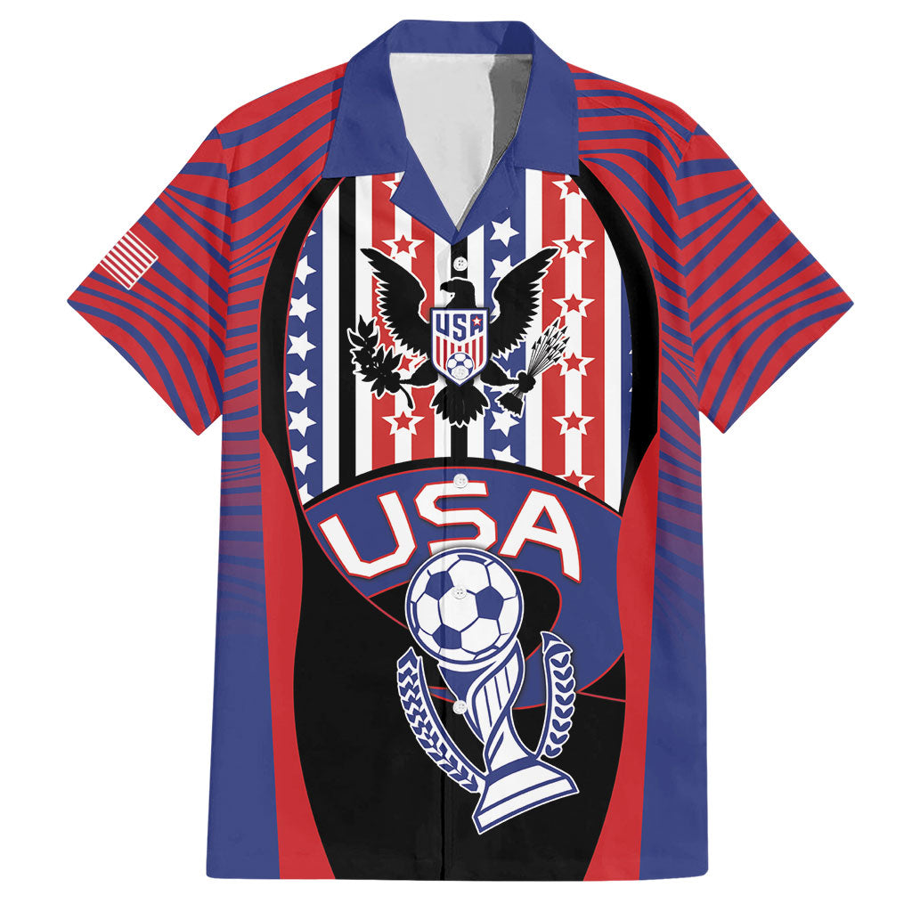 Custom United States Soccer Hawaiian Shirt American Eagle Flag Stars And Stripes