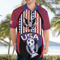 Custom United States Soccer Hawaiian Shirt American Eagle Flag Stars And Stripes