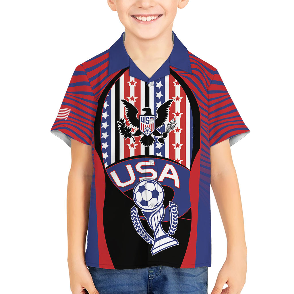 Custom United States Soccer Hawaiian Shirt American Eagle Flag Stars And Stripes