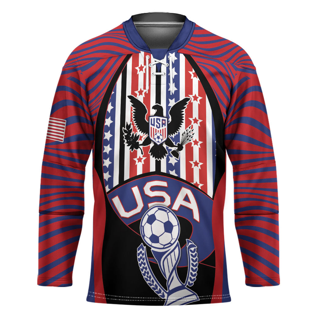Custom United States Soccer Hockey Jersey American Eagle Flag Stars And Stripes