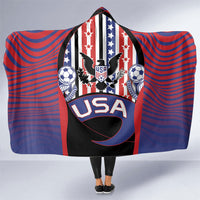 United States Soccer Hooded Blanket American Eagle Flag Stars And Stripes