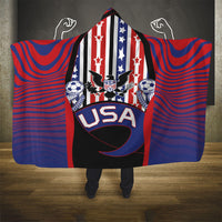 United States Soccer Hooded Blanket American Eagle Flag Stars And Stripes