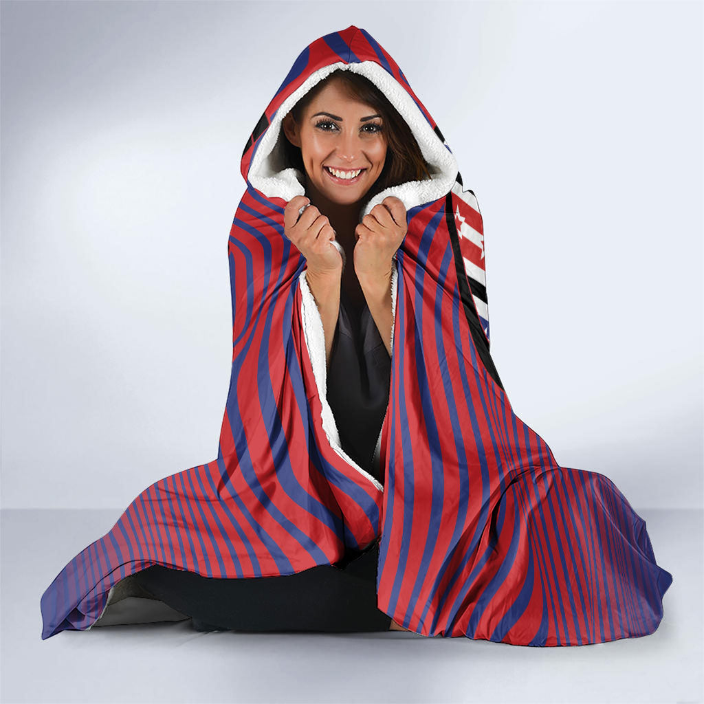 United States Soccer Hooded Blanket American Eagle Flag Stars And Stripes