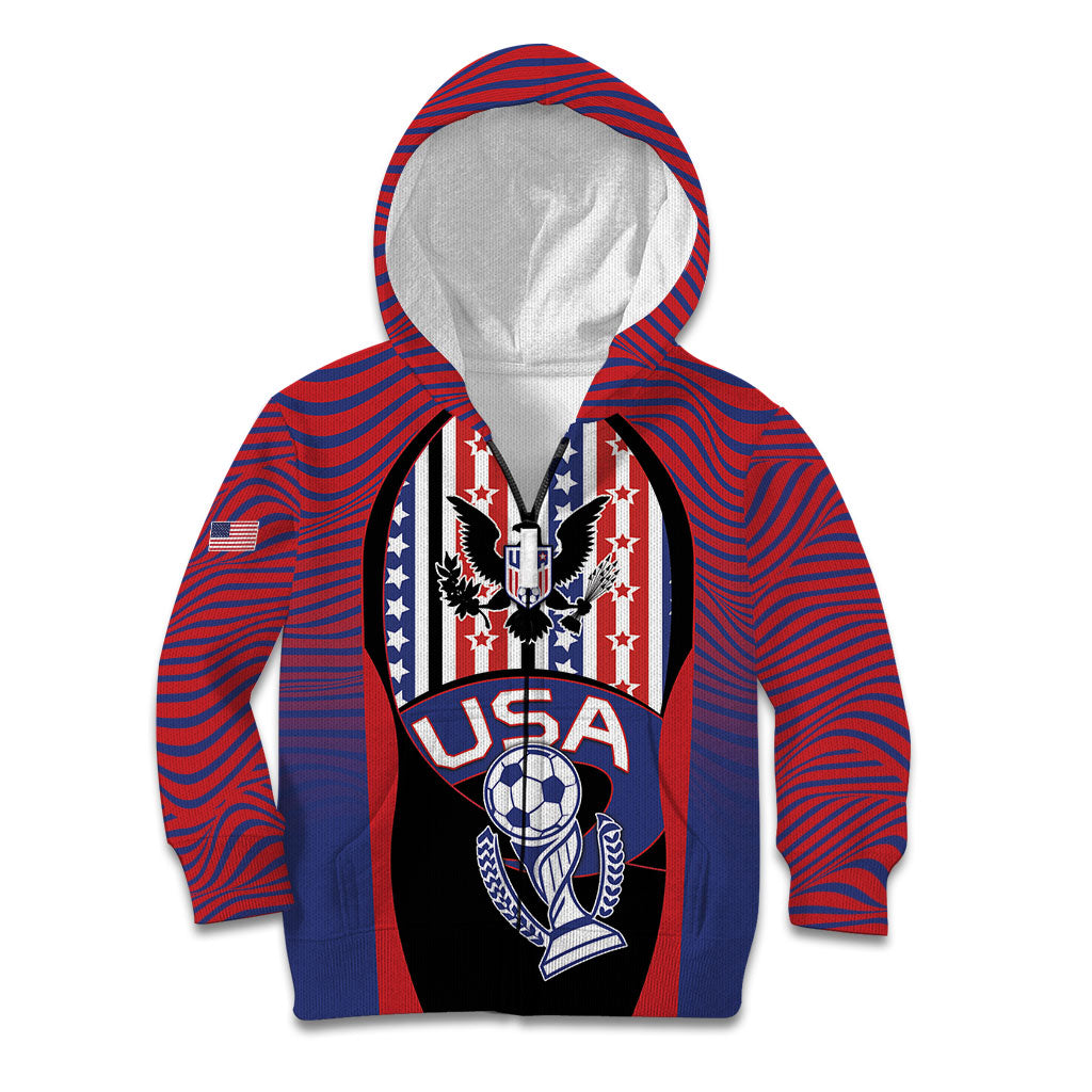 Custom United States Soccer Kid Hoodie American Eagle Flag Stars And Stripes