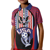 Custom United States Soccer Kid Polo Shirt American Eagle Flag Stars And Stripes