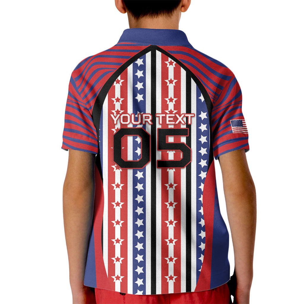 Custom United States Soccer Kid Polo Shirt American Eagle Flag Stars And Stripes