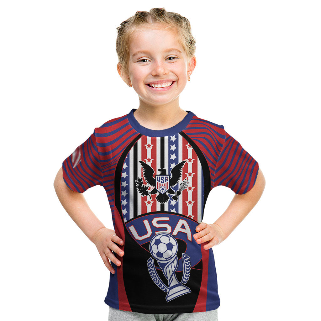 Custom United States Soccer Kid T Shirt American Eagle Flag Stars And Stripes