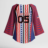 Custom United States Soccer Kimono Sleeve Blouse American Eagle Flag Stars And Stripes