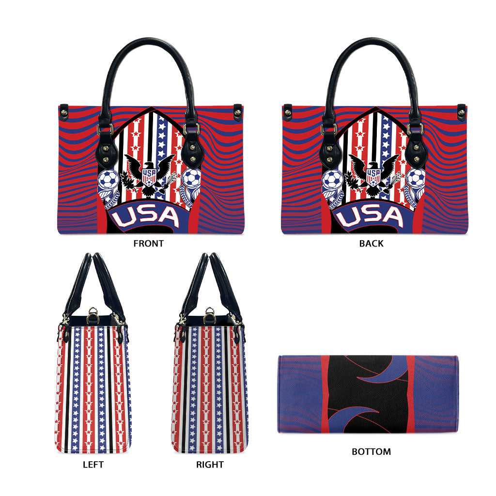 United States Soccer Leather Bag American Eagle Flag Stars And Stripes