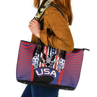 United States Soccer Leather Tote Bag American Eagle Flag Stars And Stripes