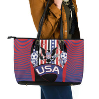 United States Soccer Leather Tote Bag American Eagle Flag Stars And Stripes