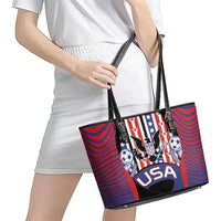 United States Soccer Leather Tote Bag American Eagle Flag Stars And Stripes