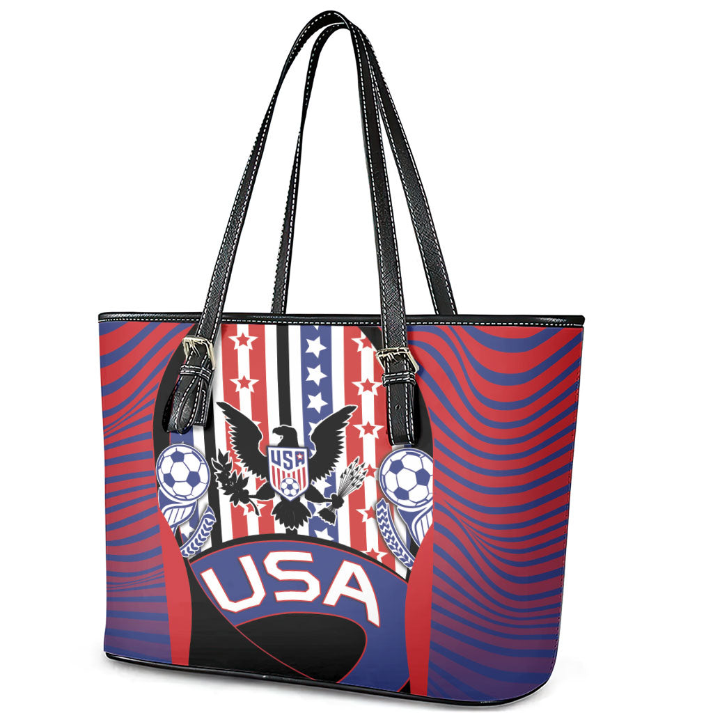 United States Soccer Leather Tote Bag American Eagle Flag Stars And Stripes