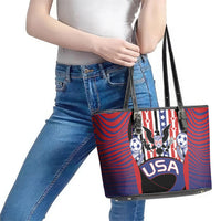 United States Soccer Leather Tote Bag American Eagle Flag Stars And Stripes