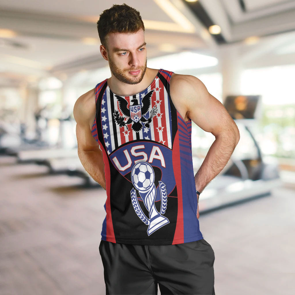Custom United States Soccer Men Tank Top American Eagle Flag Stars And Stripes