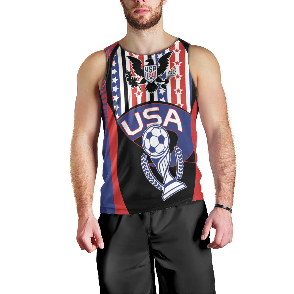 Custom United States Soccer Men Tank Top American Eagle Flag Stars And Stripes