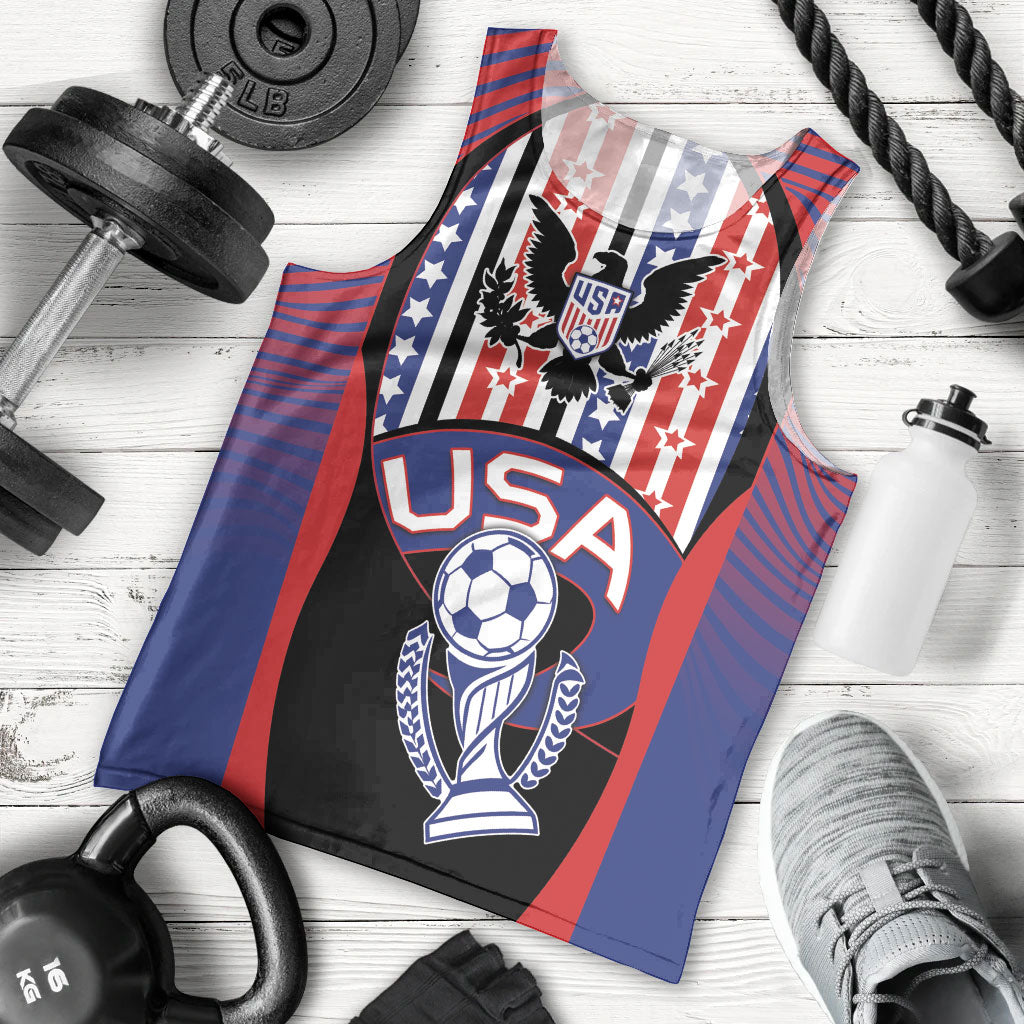 Custom United States Soccer Men Tank Top American Eagle Flag Stars And Stripes
