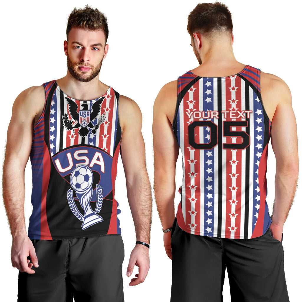 Custom United States Soccer Men Tank Top American Eagle Flag Stars And Stripes