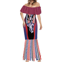 Custom United States Soccer Mermaid Dress American Eagle Flag Stars And Stripes