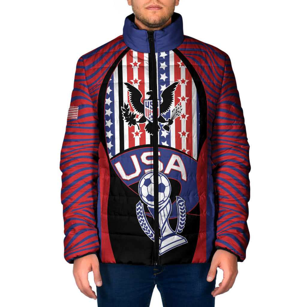 Custom United States Soccer Padded Jacket American Eagle Flag Stars And Stripes