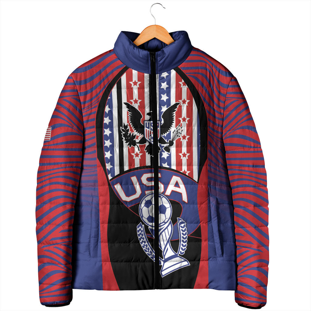 Custom United States Soccer Padded Jacket American Eagle Flag Stars And Stripes