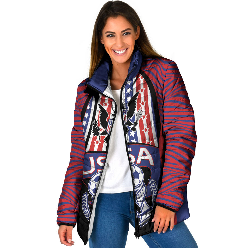 Custom United States Soccer Padded Jacket American Eagle Flag Stars And Stripes