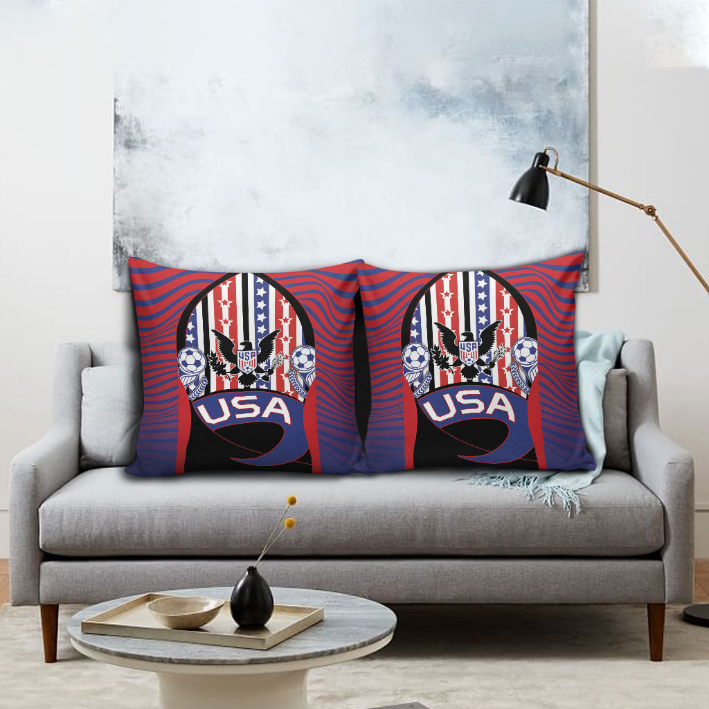 United States Soccer Pillow Cover American Eagle Flag Stars And Stripes
