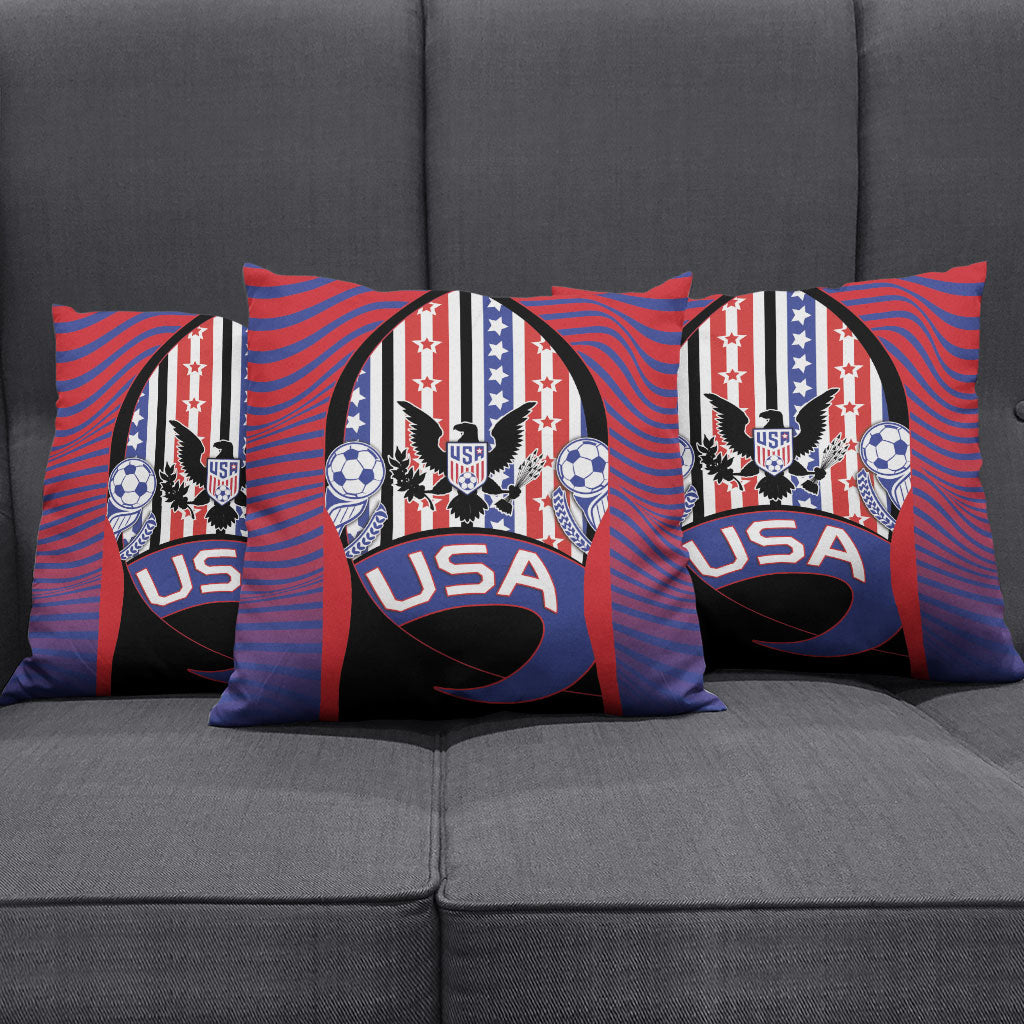 United States Soccer Pillow Cover American Eagle Flag Stars And Stripes