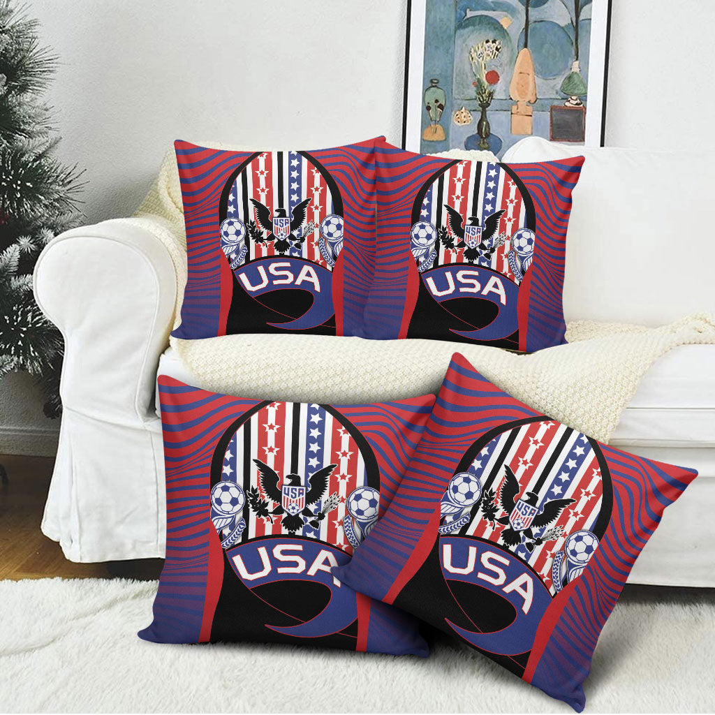 United States Soccer Pillow Cover American Eagle Flag Stars And Stripes