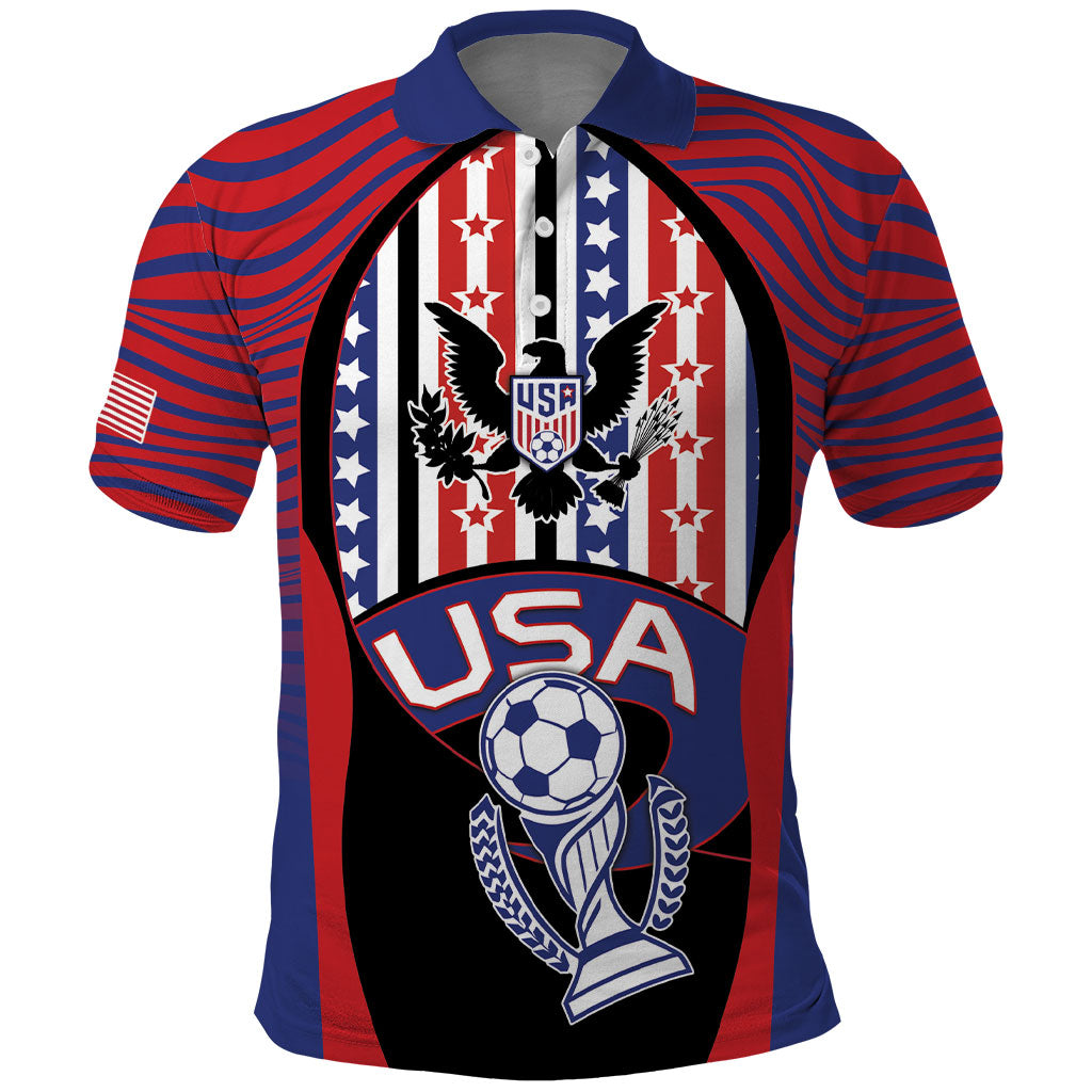 Custom United States Soccer Polo Shirt American Eagle Flag Stars And Stripes