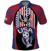 Custom United States Soccer Polo Shirt American Eagle Flag Stars And Stripes