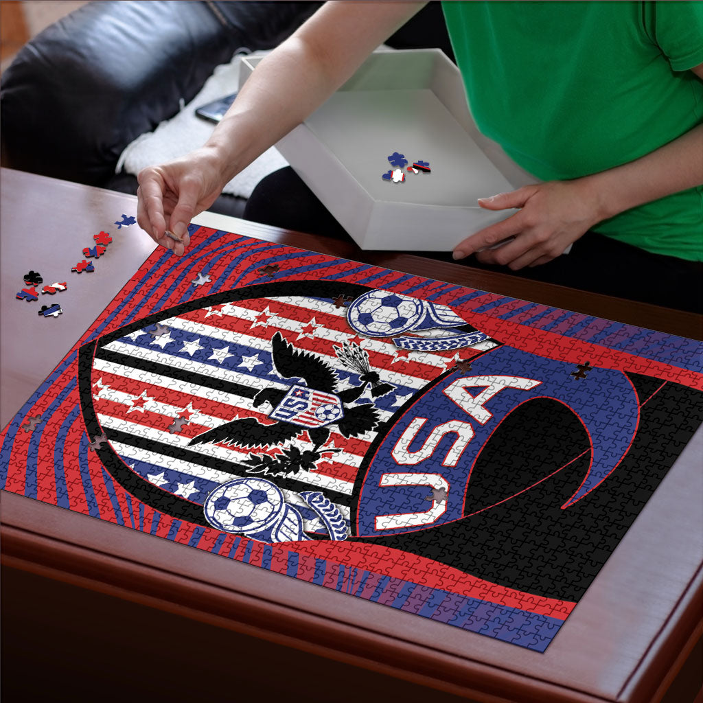 United States Soccer Puzzle American Eagle Flag Stars And Stripes