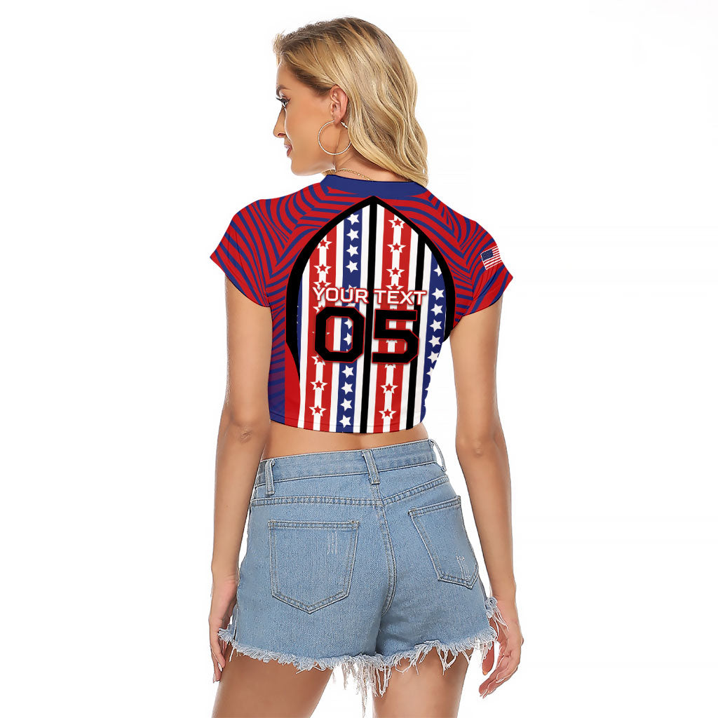 Custom United States Soccer Raglan Cropped T Shirt American Eagle Flag Stars And Stripes