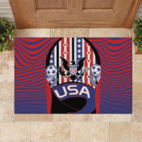 United States Soccer Rubber Doormat American Eagle Flag Stars And Stripes
