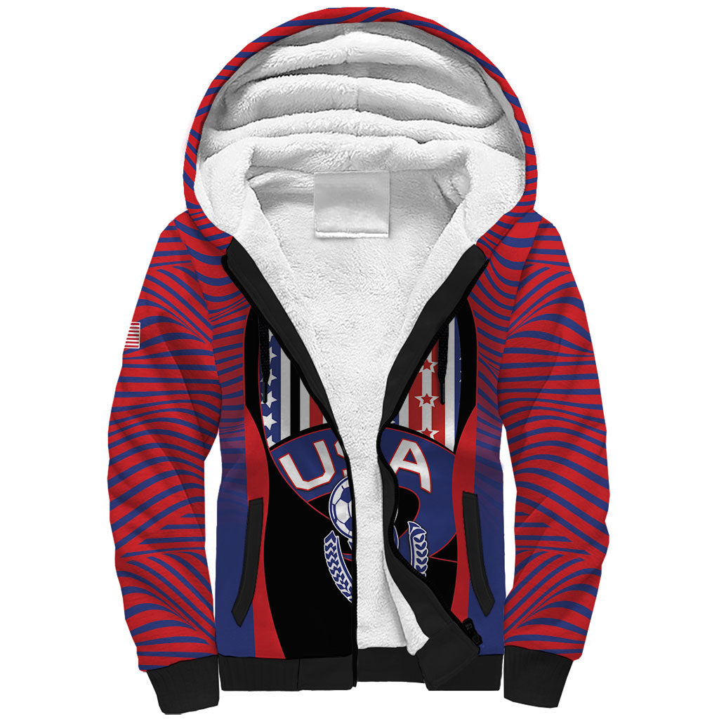 Custom United States Soccer Sherpa Hoodie American Eagle Flag Stars And Stripes